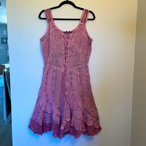 Jasmine Lace-Up Handkerchief Dress